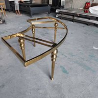 Table de mariage en verre haut de gamme, mobilier moderne de luxe pour événements et fêtes, table en métal doré en acier inoxydable en forme de S, table de mariage serpentine