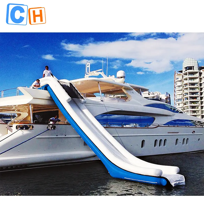 Cheap Waterslide Commercial Giant Inflatable Floating Water Slide Boat With Pool Inflatable Slide For Yacht