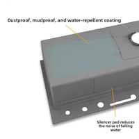 Évier de cuisine multifonctionnel Whale avec affichage numérique, évier simple grand format de luxe en acier inoxydable 304 avec revêtement nano, pour une égouttée optimale