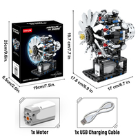 Juguete de Ensamblaje Mecánico con Bloques de Construcción de Motor Turbofan Eléctrico V8, Gran Venta