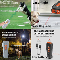 Correcteur de Comportement Canin Portable Breveté, Outil Dissuasif à Charge Rapide Type C, Anti-Aboiement Ultrasonique, Télécommande avec Lumière Laser LED