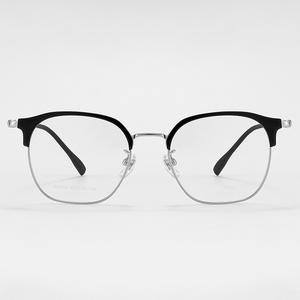 Danyang – montures de lunettes demi-cerclées pour hommes, en titane pur, ultra-légères, lentilles en plastique 50/502, pont nasal standard - Product Image 1