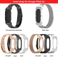 BEEFLYPOWER 2 en 1 Correa de Acero Inoxidable de 3 Eslabones con Cierre Magnético Milanés para Google Fitbit Air