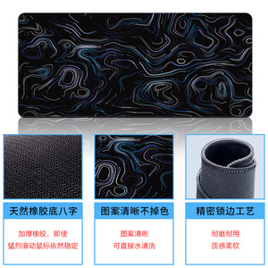 Abstract Lines Rubber <b>Mouse</b> Pad <b>Large</b> Rectangular Gaming Anti Slip Waterproof Desk <b>Mat</b> Office Use - Product Image 1