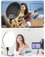 Lampu Fotografi RGB CS-2600 10 inci, Cahaya Penuh Layar Bercahaya Tinggi, Lampu Cincin Streaming Kecantikan Layar Bundar