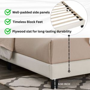 Findlay 2-Piece Bedroom <b>Set</b> Plush 3D Upholstered Bed With Nightstand Full Size - Product Image 4