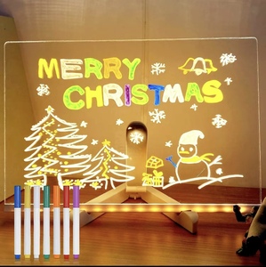 <span class=keywords><strong>Pizarra</strong></span> de Mensajes Acrílica <span class=keywords><strong>con</strong></span> <span class=keywords><strong>Luz</strong></span> LED de 7 Colores y Soporte Luminoso <span class=keywords><strong>para</strong></span> Escritorio de Casa, <span class=keywords><strong>Pizarra</strong></span> de Borrado en Seco <span class=keywords><strong>para</strong></span> Dibujo Infantil - Product Image 1