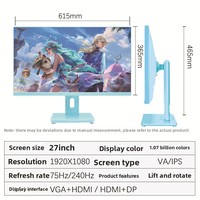 Monitor LED IPS de 27 Pulgadas, Pantalla de Escritorio con Altavoces Integrados, Alta Definición, Protección Ocular, Relación de Aspecto 16:9, Frecuencia de Actualización de 165 Hz, 5 ms