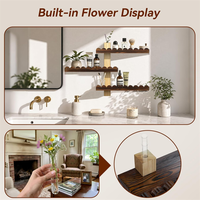 Étagère murale flottante en bois multicouche avec bord festonné, support mural pour décoration de salon