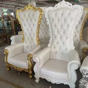 Silla de fiesta con respaldo alto del fabricante de Guangdong, clásica, antigua, blanca/negra, estilo europeo, de cuero PU - Product Image 1