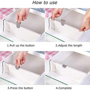 Organisateur de tiroir de rangement pour vêtements, cuisine et salle de bain, en <span class=keywords><strong>plastique</strong></span>, rétractable, réglable et étanche, tendance - Product Image 2