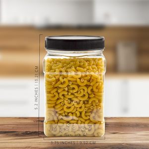 Clear Food Grade PET Plastic Square Grip Storage Jar With Cap - Product Image 2
