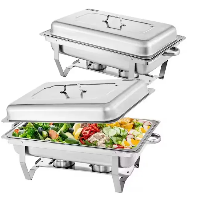 2 pack catering stainless steel buffet heating server luxury buffet food warmers rectangular saving chafing dish food warmer set