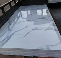 Panneaux muraux modernes marbrés en PVC de 1 mètre de largeur imperméables à la brique rouge Matt pour la décoration de la maison