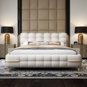 Cabecero de tela con mechones italianos de lujo moderno, marco de cama de plataforma doble Queen, almacenamiento, muebles de dormitorio tapizados de lujo suave - Product Image 5