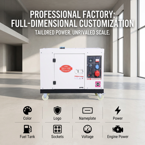 Generador Silencioso Monocilíndrico de 10KW con Arranque Blanco, 1. Gabinete Integrado Reforzado y Reductor de Ruido Equipado con Multifunciones - Product Image 5