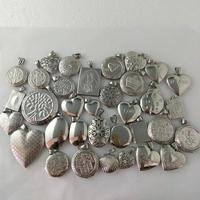 Cadre photo en acier inoxydable, médaillon pas cher, photo gravée, miroir magique en forme de livre, pendentif médaillon, bijoux vintage élégants