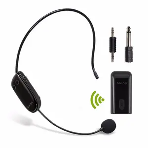 Shidu mini microfone sem fio portátil, headset, com condensador, para professores, ensino, fitness, yoga