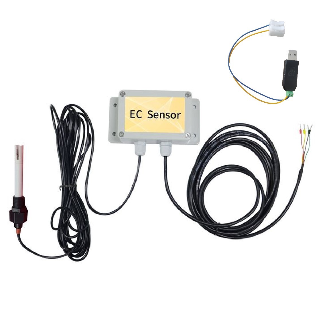 HIGH PRECISION LOW COST CORROSION-RESISTANT 4-20MA RS485 WATER QUALITY EC SENSOR