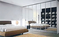 Meubles de chambre à coucher au meilleur prix, porte de placard avec miroir, armoire sur mesure avec porte coulissante encadrée