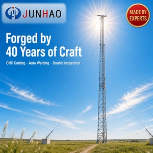 Torre a palo guyed personalizzabile in acciaio Q345 resistente al vento per antenna radio di stazioni base telecom 4G <span class=keywords><strong>5G</strong></span> - Product Image 1