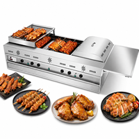 Four à rôtissoire à gaz professionnel COOKAID, rotation automatique pour rôtir des cuisses de poulet, 220V, protection contre la panne de flamme du ventilateur