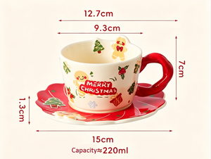 220ml Christmas Ceramic <b>Mug</b> and Saucer Set Novelty Cute Design - Product Image 6