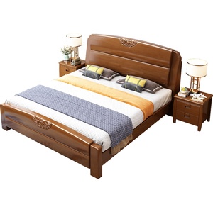Ensemble de lits en bois massif classique chinois 2021 pour chambres à coucher, lit double pour adultes, cadre en bois avec rangement - Product Image 6