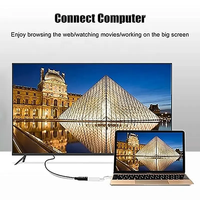 Cable Adaptador Convertidor de Video USB 3.1 Tipo-C Macho a DP Hembra 4K 60Hz con Cubierta de PVC para Monitor y Portátil
