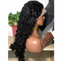 Perruque sans colle en cheveux naturels bruts avec dentelle frontale HD 13x6, prête à porter, bouclée, effet vague d'eau