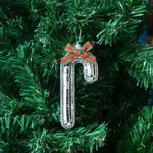 Adorno de Bastón de Caramelo Navideño con Bola de Discoteca - Pequeña Bola de Espejo con Forma de Bastón <span class=keywords><strong>para</strong></span> Árbol de Navidad, Decoración Navideña <span class=keywords><strong>para</strong></span> el Hogar, Regalo <span class=keywords><strong>para</strong></span> Fiestas - Product Image 2