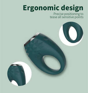 Dekorasi pabrik langsung dewasa mainan seks grosir vibrator silikon bergetar cincin Kokang untuk pria ukuran penuh cincin penis - Product Image 2