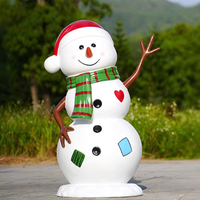 Langlebige Outdoor-Weihnachtsskulptur aus Fiberglas-Harz Pyramiden-Liebesdesign Schneemann Dekorative Figur