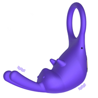 Anneau de verrouillage d'oreille de lapin 10 fréquences retard d'éjaculation vibrateur anneaux d'armement jouets sexuels de plaisir pour hommes avec anneau de pénis vibrant