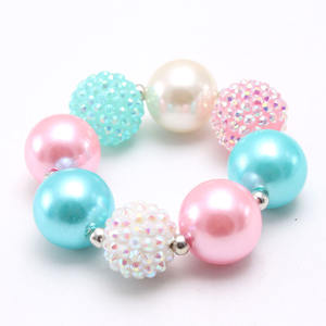 Collar con colgante de cuentas gruesas para niñas, joyería con lazo, <span class=keywords><strong>chicle</strong></span>, para fiesta de princesas, conjunto de joyería de juego de simulación - Product Image 3