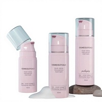 Botol Plastik PET 100ml 120ml 150ml, Botol Pompa Busa Pembersih Wajah Isi Ulang, Plastik Kosong, Sentuhan Lembut, Matte Pink