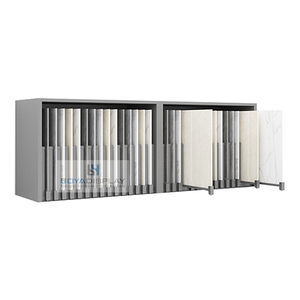 Boya direct sales Showroom Sliding Stone Tile Display Rack Drawer Type Wooden floor stand Ceramic Tile Display Cabinet rack
