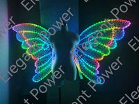 Ailes de papillon lumineuses LED RGB, ailes lumineuses programmables et colorées pour spectacles sur scène, soirées DJ et carnaval