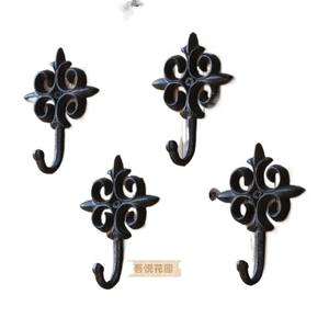 Crochet mural en fer forgé et fonte de style rétro européen pour cour, jardin, extérieur, décoration créative, porte-manteau, porte-clés - Product Image 5