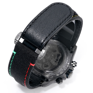 Montre mécanique pour homme, chronographe léger de qualité supérieure, boîtier en carbone, trois sous-cadrans, cadran noir, rouge, vert, jaune - Product Image 6