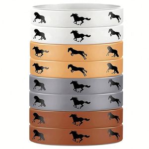 Bracelet en silicone OEM motif cheval, accessoire promotionnel écologique pour hommes et femmes - Product Image 2