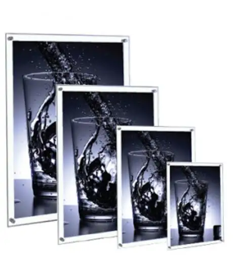OEM Crystal Light frame for advertising with battery powered led light box thickness very slim for marketing advertising