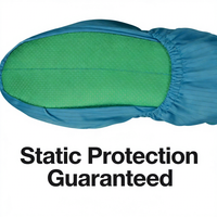 Chaussures de protection antistatiques réutilisables ESD avec bottes en PVC antidérapantes en polyester pour salle blanche, laboratoire, usine d'électronique, sécurité industrielle