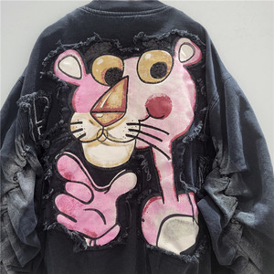 <span class=keywords><strong>Giacca</strong></span> <span class=keywords><strong>Oversize</strong></span> da <span class=keywords><strong>Donna</strong></span> Casual in <span class=keywords><strong>Denim</strong></span> Lavato con Cartoni Animati, Colorata e Pesante, Stile Chic alla Moda Primaverile, Novità 2025 - Product Image 5