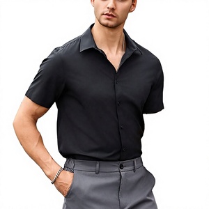 Men's 100% Pure Cotton Spring Vintage Twill Casual Business <b>Half</b>-Sleeved for <b>Shirt</b> Slim Fit Middle-Aged Thin Top Short Length - Product Image 6