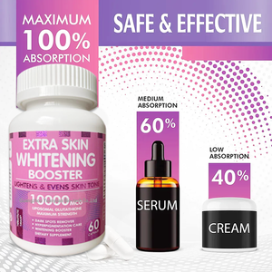 Kapsul pemutih kulit <span class=keywords><strong>glutathione</strong></span> suplemen kecantikan sehat efektif dosis tinggi - Product Image 2