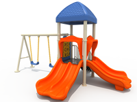 Grand ensemble de jeux d'extérieur pour enfants avec balançoire, toboggan et échelle d'escalade, qualité commerciale, en plastique/métal, capacité 5-10 enfants, pour jardin et école