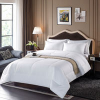 Vente en gros de linge de lit d'hôtel personnalisé, 300 fils, tissé, moderne, luxueux, blanc rayé, ensemble de literie Queen & King, 100% coton