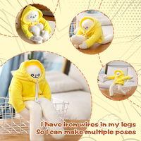 Boneka Pisang Lucu, Boneka Hewan Aneh dengan Magnet, Bantal Plush Lucu dan Unik yang Dapat Diganti, Mainan Penghilang Stres