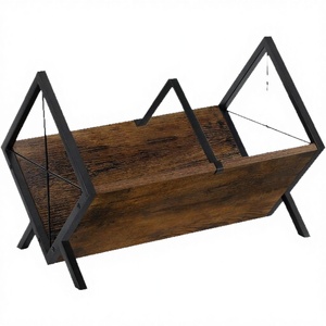 Wood Record Holder Storage <b>Rack</b> Quick Assembly Display Retro Style Organizer Multifunctional Foldable Standing Bathroom Use - Product Image 2